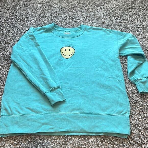 Pullover crewneck smiley face sweatshirt - Picture 1 of 3